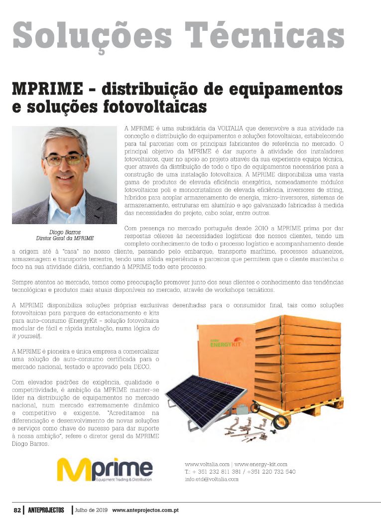 Anteprojetos Magazine - edition #300 July 2019 - MPrime-Voltalia Distribution Bisiness Line (in portuguese)